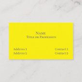 Modernes Gelb Visitenkarte (Rückseite)