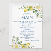 Modernes Gelbbläserlemon Themed Brautparty Einladung (Vorderseite)