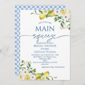 Modernes Gelbbläserlemon Themed Brautparty Einladung (Vorne/Hinten)