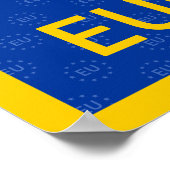 Modernes Gelbblau Behielt Ruhe Crown Europe Vector Poster (Ecke)