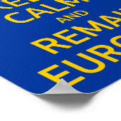 Modernes Gelbblau Behielt Ruhe Crown Europe Vector Poster (Ecke)