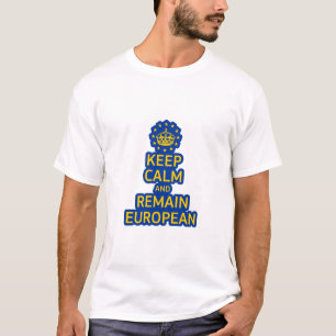 Modernes Gelbblau Behielt Ruhe Crown Europe Vector T-Shirt
