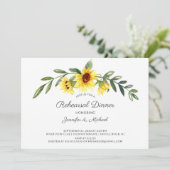 Modernes Gelbblütenfest Probe Abendessen Einladung (Stehend Vorderseite)