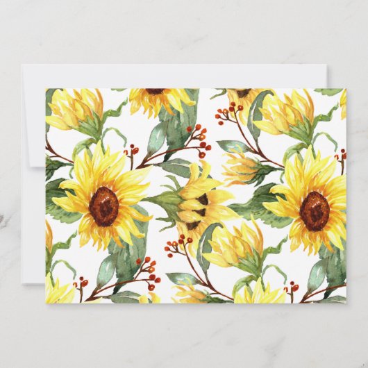 Modernes Gelbblütenfest Probe Abendessen Einladung (Rückseite)