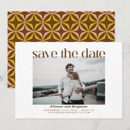 Modernes Gelbbraun-Retro-Foto Save The Date