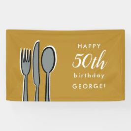 Modernes Gelbes 50. Geburtstagsfest Party Banner