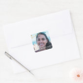 Modernes Gelbes Abschluss-Quadrat Quadratischer Aufkleber (Umschlag)