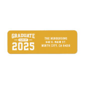 Modernes Gelbes Abschluss Rücksendeadresse (Vorne)