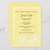 Modernes gelbes BlumenBrautparty laden ein Einladung (Vorne/Hinten)