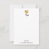 Modernes gelbes Blumenmuster aus dem Mittelalter Dankeskarte (Vorderseite)