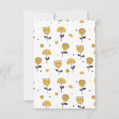 Modernes gelbes Blumenmuster aus dem Mittelalter Dankeskarte (Rückseite)