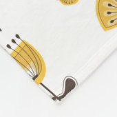 Modernes gelbes Blumenmuster aus dem Mittelalter Fleecedecke (Ecke)