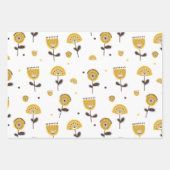 Modernes gelbes Blumenmuster aus dem Mittelalter Geschenkpapier Set (Vorderseite 3)