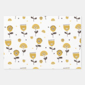 Modernes gelbes Blumenmuster aus dem Mittelalter Geschenkpapier Set (Vorderseite 2)