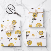 Modernes gelbes Blumenmuster aus dem Mittelalter