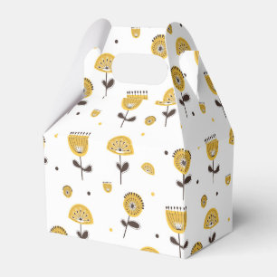 Modernes gelbes Blumenmuster aus dem Mittelalter Geschenkschachtel