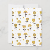 Modernes gelbes Blumenmuster aus dem Mittelalter Mitteilungskarte (Rückseite)