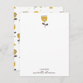 Modernes gelbes Blumenmuster aus dem Mittelalter Mitteilungskarte (Vorne/Hinten)