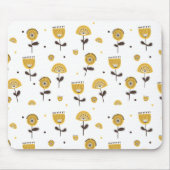Modernes gelbes Blumenmuster aus dem Mittelalter Mousepad (Vorne)