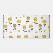 Modernes gelbes Blumenmuster aus dem Mittelalter Schreibtischunterlage (Vorderseite)