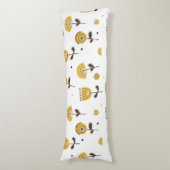Modernes gelbes Blumenmuster aus dem Mittelalter Seitenschläferkissen (Vorderseite Vertikal)