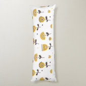 Modernes gelbes Blumenmuster aus dem Mittelalter Seitenschläferkissen (Rückseite (Vertikal))