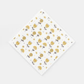 Modernes gelbes Blumenmuster aus dem Mittelalter Serviette (Ecke)