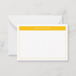 Modernes, gelbes Budget für einfache Border Name Mitteilungskarte
