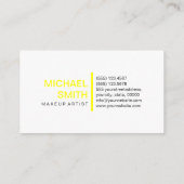 Modernes Gelbes Elegantes Berufliches Schlichtes W Visitenkarte (Rückseite)