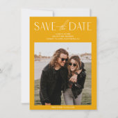Modernes Gelbes Foto Hochzeit rettet das Datum (Vorderseite)