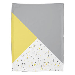 Modernes gelbes geometrisches, graues Terrazzo-Mus