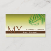 Modernes gelbes Gradient Palm Leaf Monogramm einfa Visitenkarte (Vorderseite)