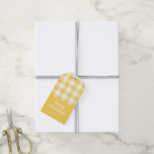 Modernes Gelbes Kariertes Muster frohe Weihnachten Geschenkanhänger (Mit Garn)