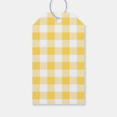 Modernes Gelbes Kariertes Muster frohe Weihnachten Geschenkanhänger (Rückseite)