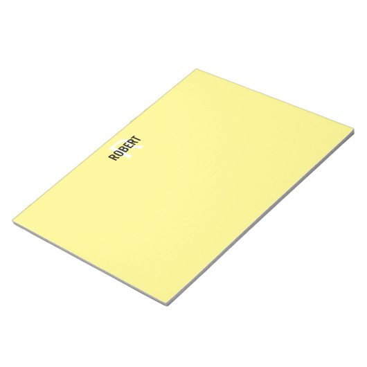 Modernes gelbes Monogramm-Notizblock Notizblock (angewinkelt)