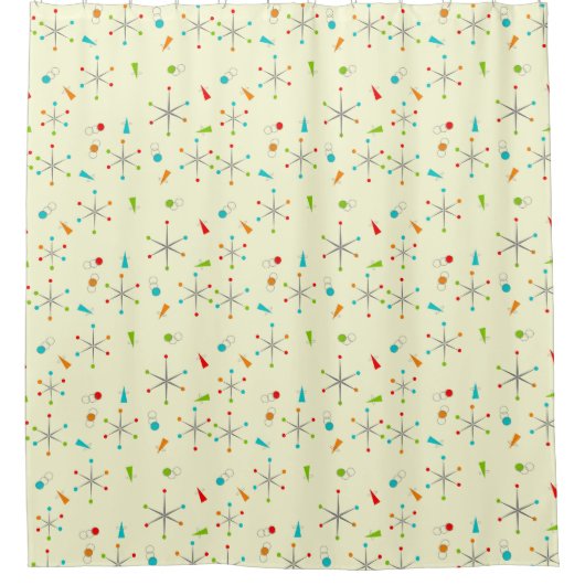 Modernes, gelbes Muster der Sternexplosion aus dem Duschvorhang (Vorderseite)