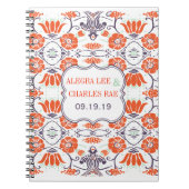 Modernes Gelbes Orange Aqua Mint Gästebuch Notizblock (Vorderseite)