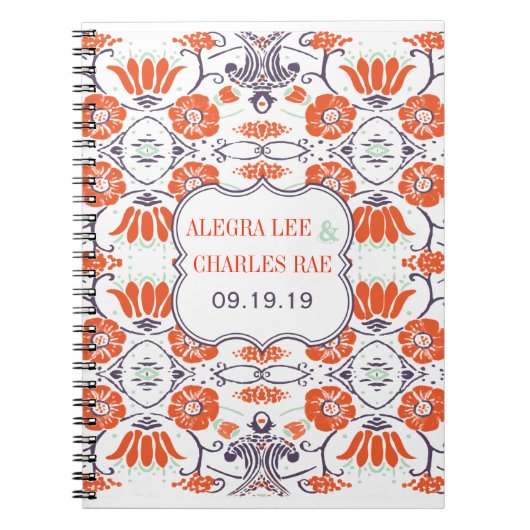 Modernes Gelbes Orange Aqua Mint Gästebuch Notizblock (Vorderseite)