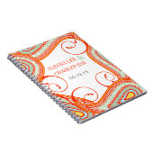 Modernes Gelbes Orange Aqua Mint Gästebuch Notizblock (Rechte Seite)