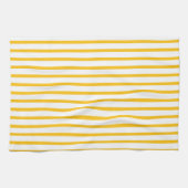 Modernes Gelbes Orange Streifen Küchentuch (Horizontal)