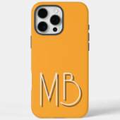 Modernes Gelbes Orangenmonogramm, zeitgemäß Case-Mate iPhone Hülle (Rückseite)