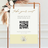 Modernes gelbes QR-Code für Hochzeiten Poster