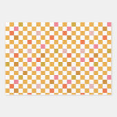 Modernes Gelbes Scheckpapier Geschenkpapier Set (Vorderseite 2)