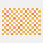 Modernes Gelbes Scheckpapier Geschenkpapier Set (Vorderseite)