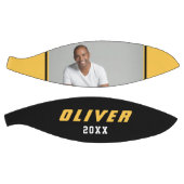 Modernes Gelbes Schwarzes Individuelle Name Text F Basketball (Panele)