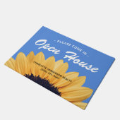 Modernes Gelbes Sonnenblumen Real Anwesen Open Hou Fußmatte (Schrägansicht)