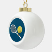 Modernes Gelbes Tennisball Retro-Racket Keramik Kugel-Ornament (Rechts)