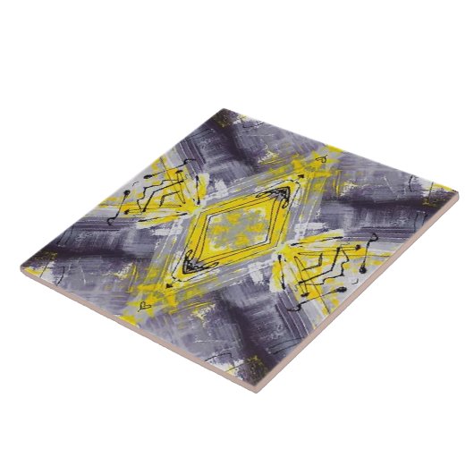 Modernes, gelbes, trendy Muster Fliese (Seite)