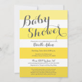 Modernes Gelbes und Grau Striped Einladung (Vorderseite)