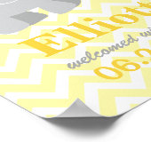 Modernes, gelbes und graues Elefantenmonogramm Poster (Ecke)